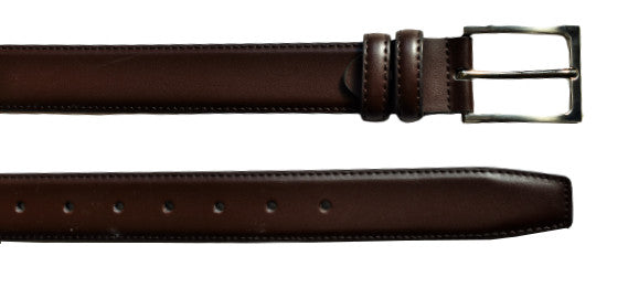 Cintura Uomo Elegante in Vera Pelle Marrone Scuro