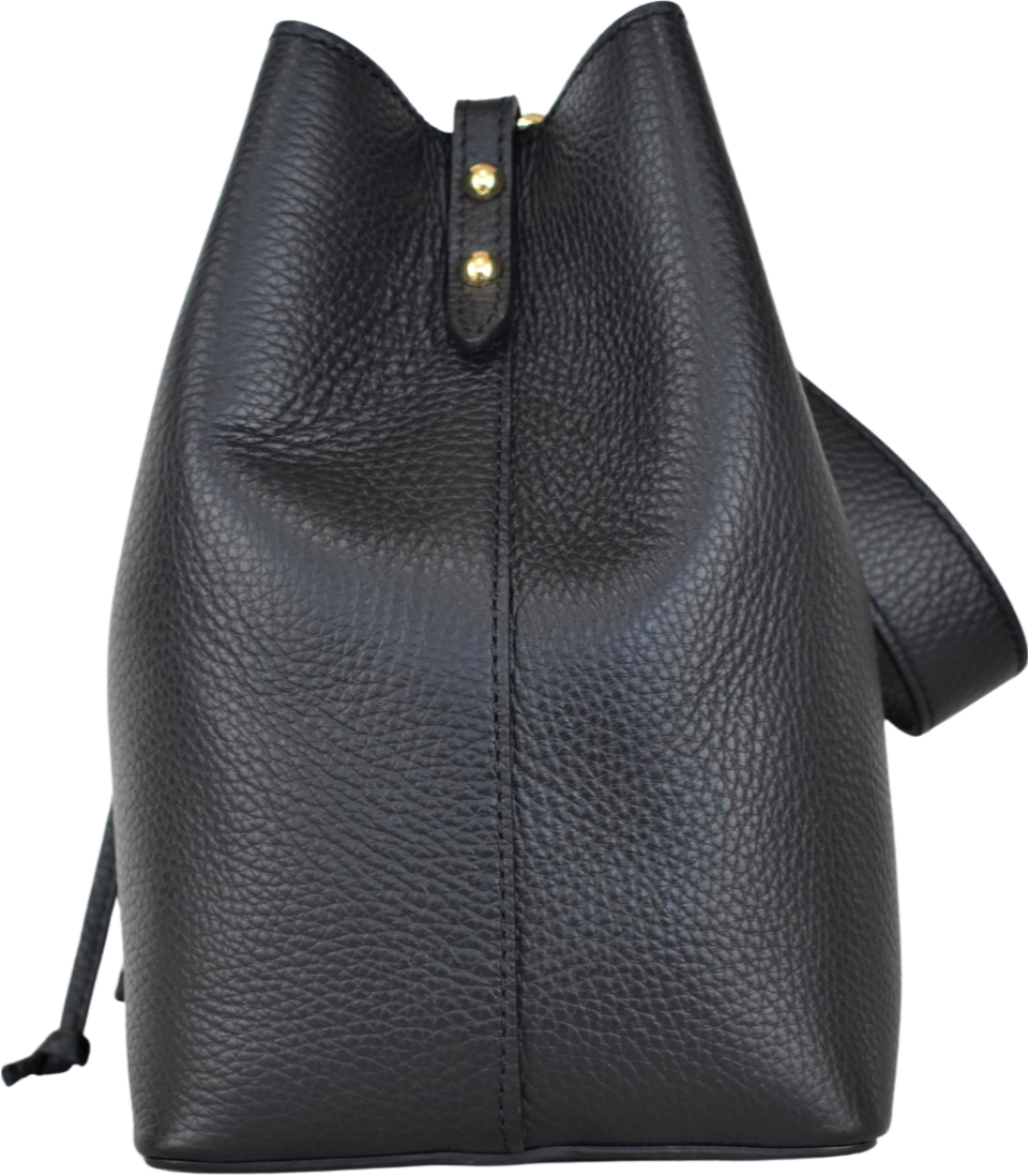 Borsa Secchiello a Mano / Tracolla in Vera Pelle