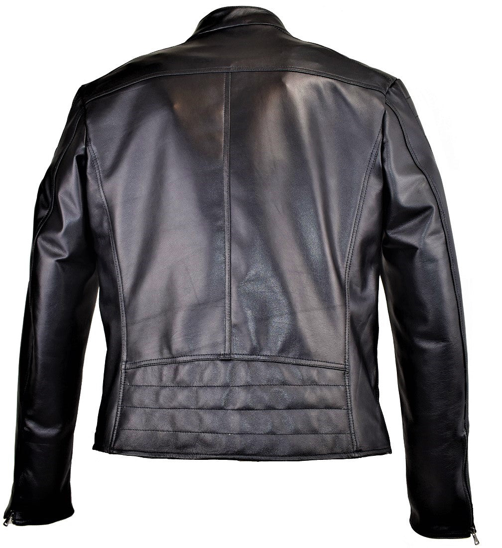 Giacca Biker Uomo Vera Pelle Tg 54 Nero