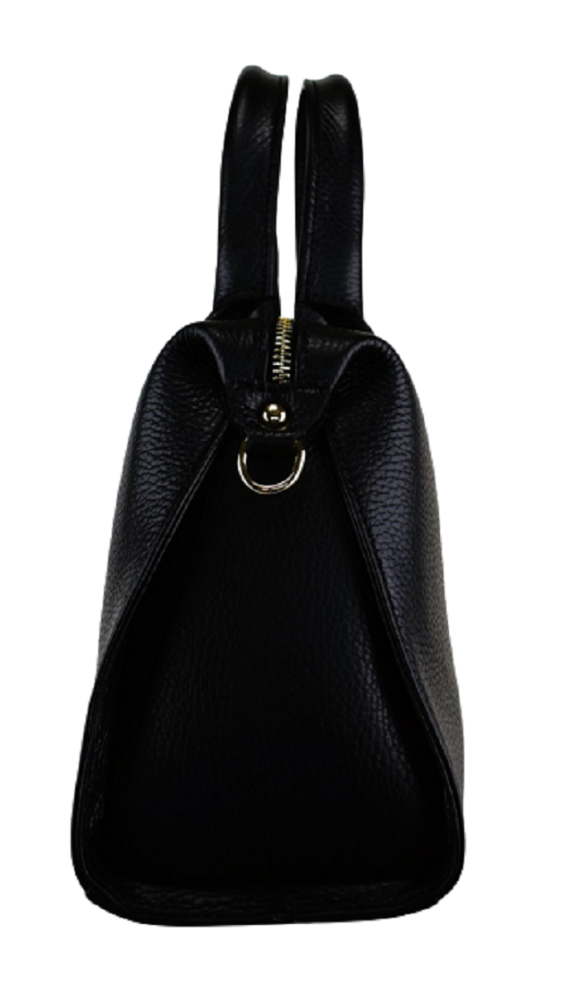 Borsa in Vera Pelle Nera a Mano / Tracolla