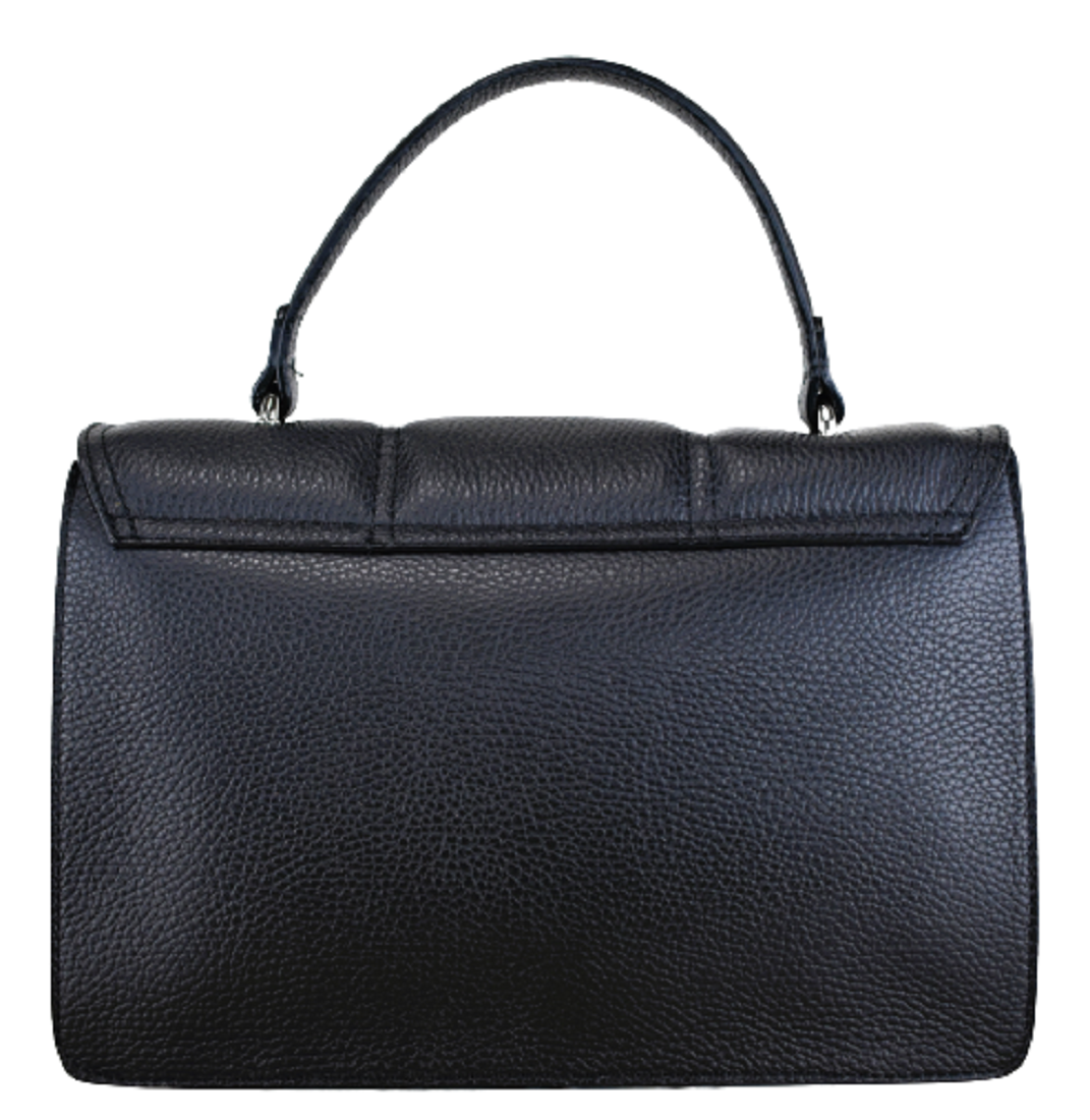 Borsa Donna a Mano a Tracolla in Vera Pelle Nera