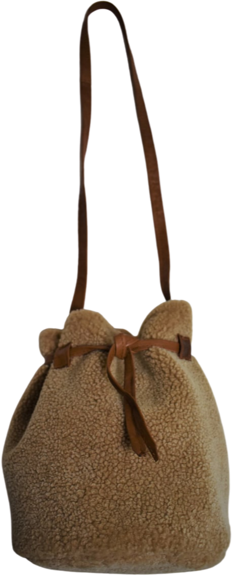Borsa Sacchetto a Tracolla in Vera Pelliccia