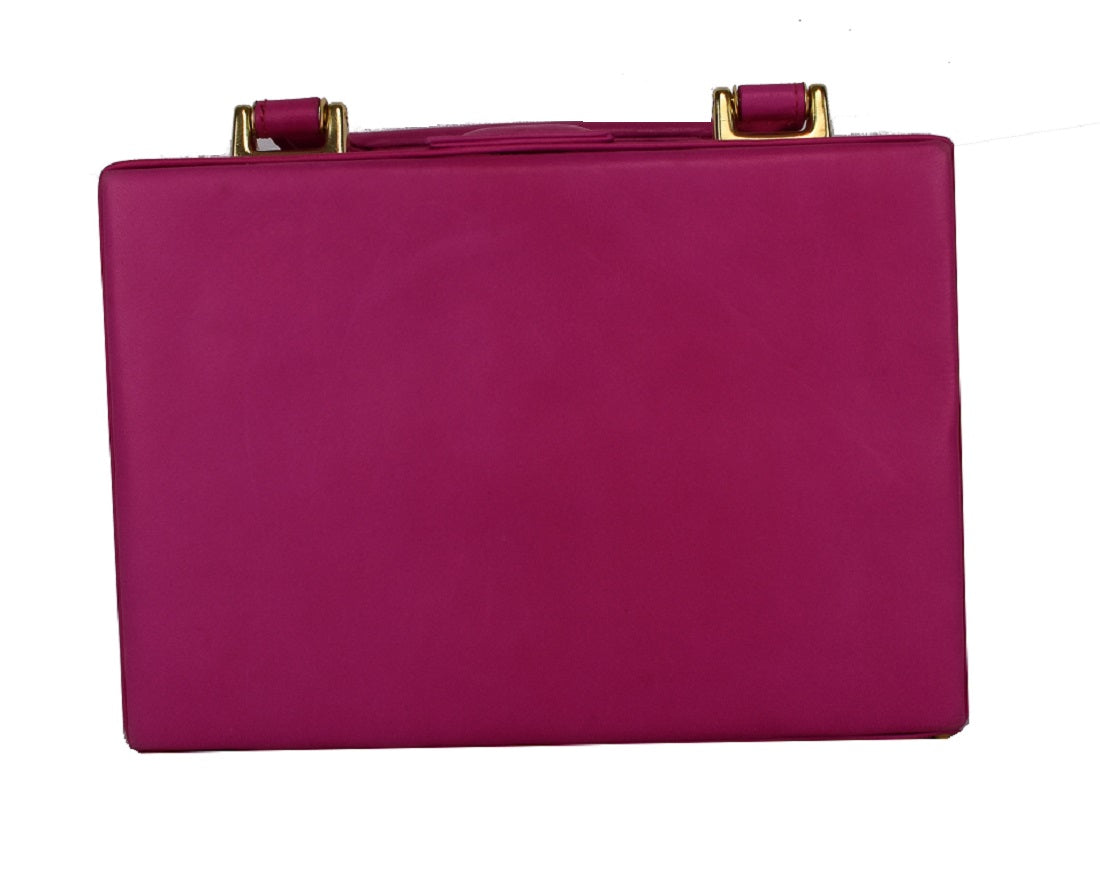 Borsa Fashion Box in Vera Pelle Fucsia