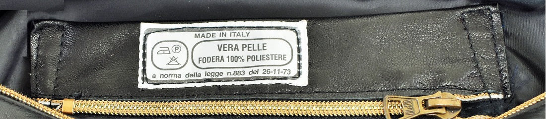 Borsa a Spalla in Vera Pelle Morbida Nero / Beige