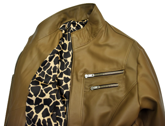 Giacca Biker Donna Slim Fit in Vera Pelle
