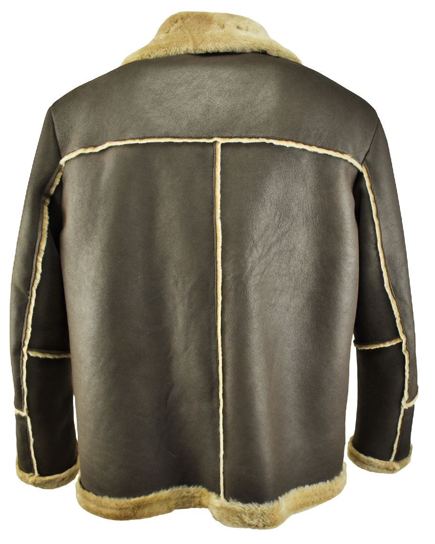 Giacca Uomo Pelo a Vista / Vera Pelle Shearling Montone Spagnolo / Brown