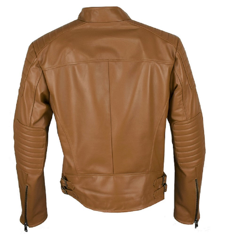 Giacca Biker Donna in Vera Pelle Tg 42 Color Caramello
