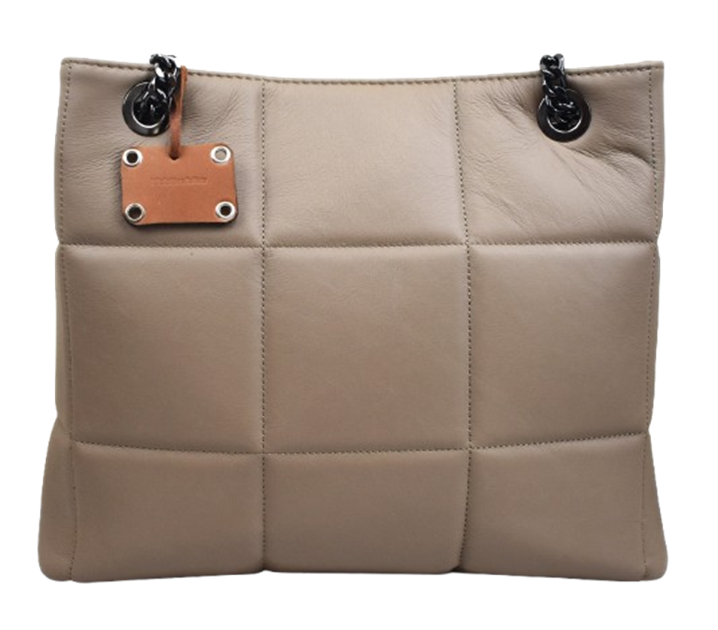 Borsa Elegante  Grande in Vera Pelle Color Bronzo Chiaro