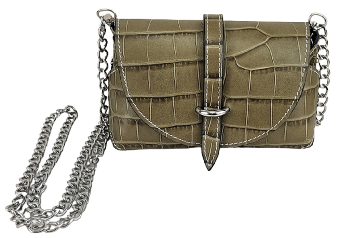 Borsa Pochette Vera Pelle Effetto Pitone Il Pellettiere Italiano