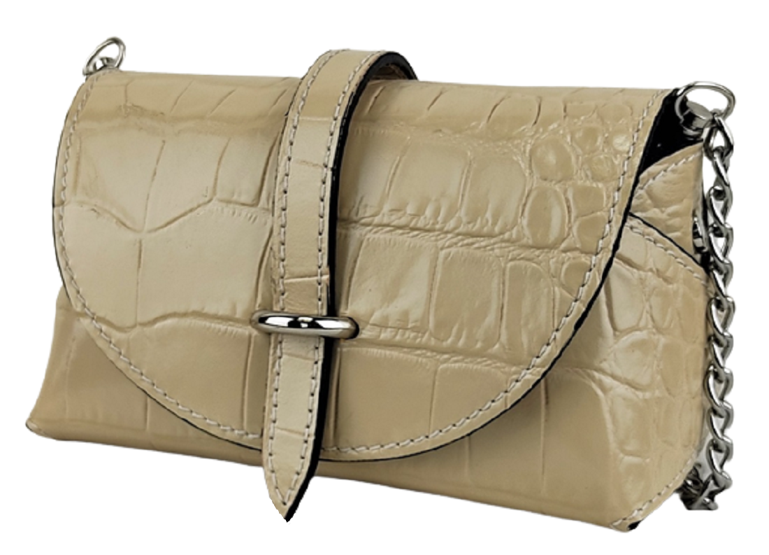 Borsa Pochette Vera Pelle Effetto Pitone Il Pellettiere Italiano