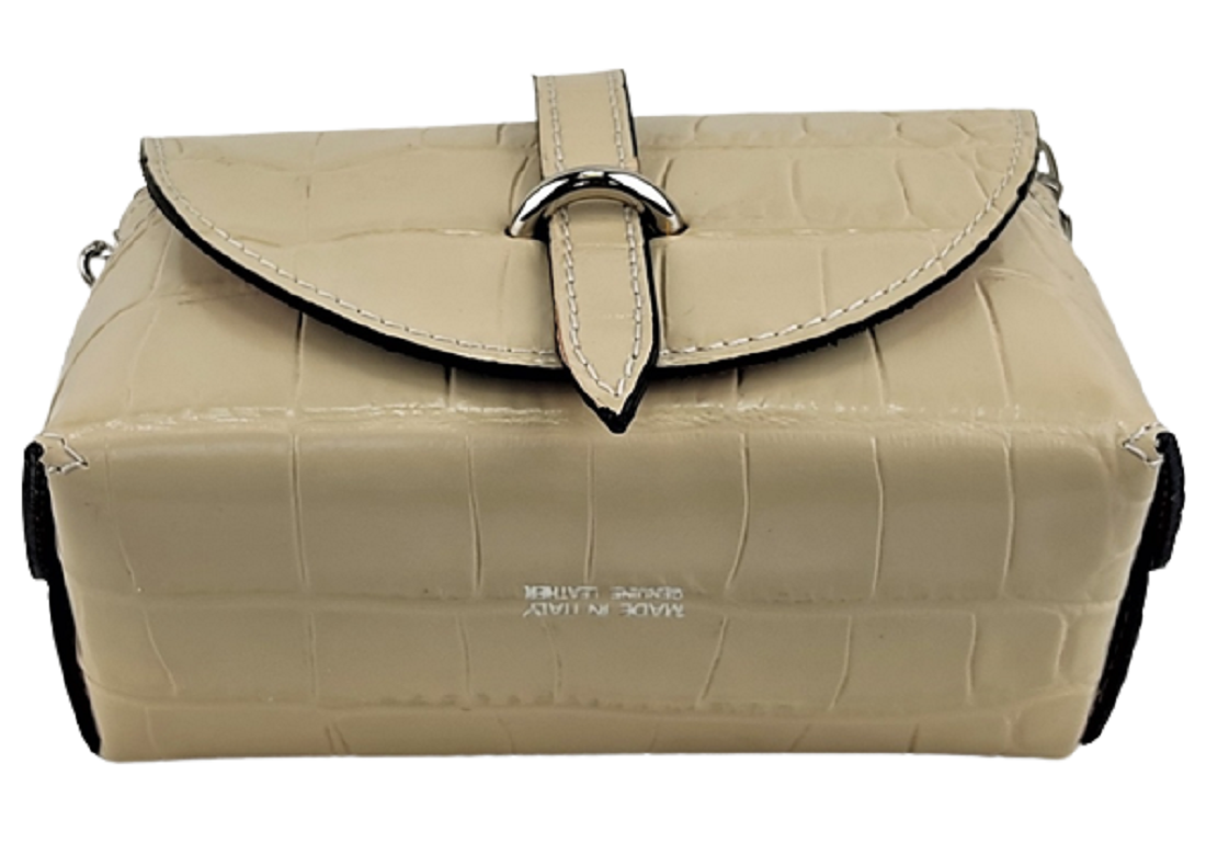 Borsa Pochette Vera Pelle Effetto Pitone Il Pellettiere Italiano