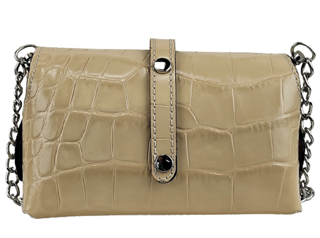 Borsa Pochette Vera Pelle Effetto Pitone Il Pellettiere Italiano