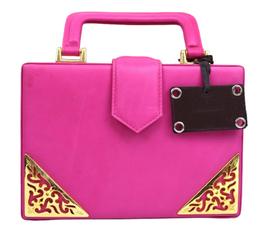 Borsa Fashion Box in Vera Pelle  Fucsia