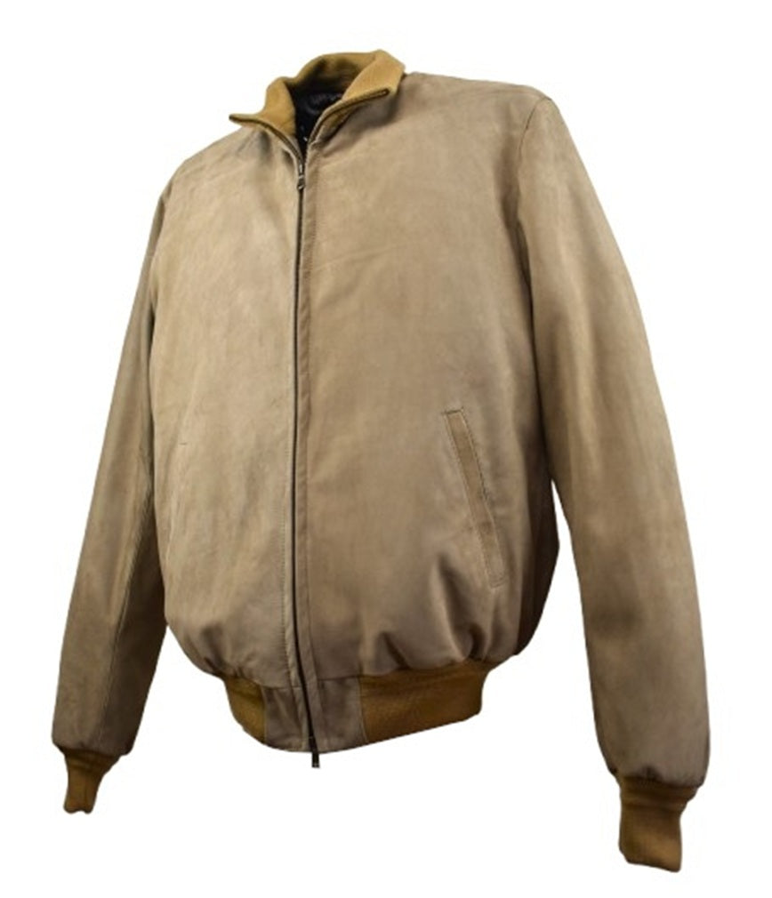 Giubbotto Polo Uomo in Pelle Scamosciata