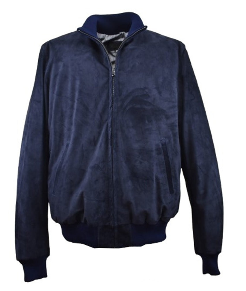 Giubbotto Polo Uomo in Pelle Scamosciata