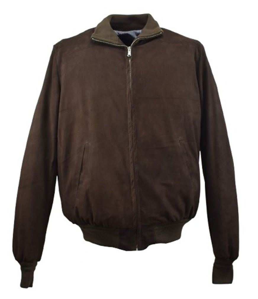 Giubbotto Polo Uomo in Pelle Scamosciata