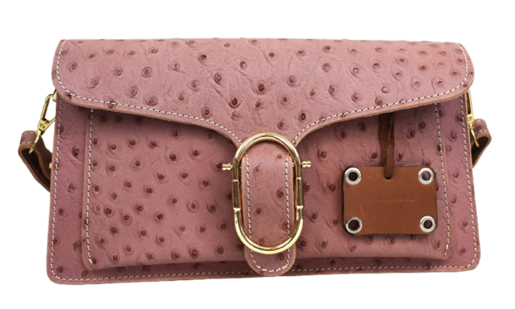 Borsa a Mano / Tracolla in Vera Pelle Sabbia / Ecru