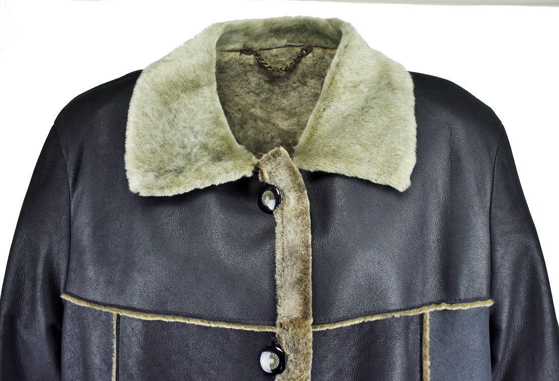 Cappottino Donna  Shearling Colore Grafite Pelliccia Argento