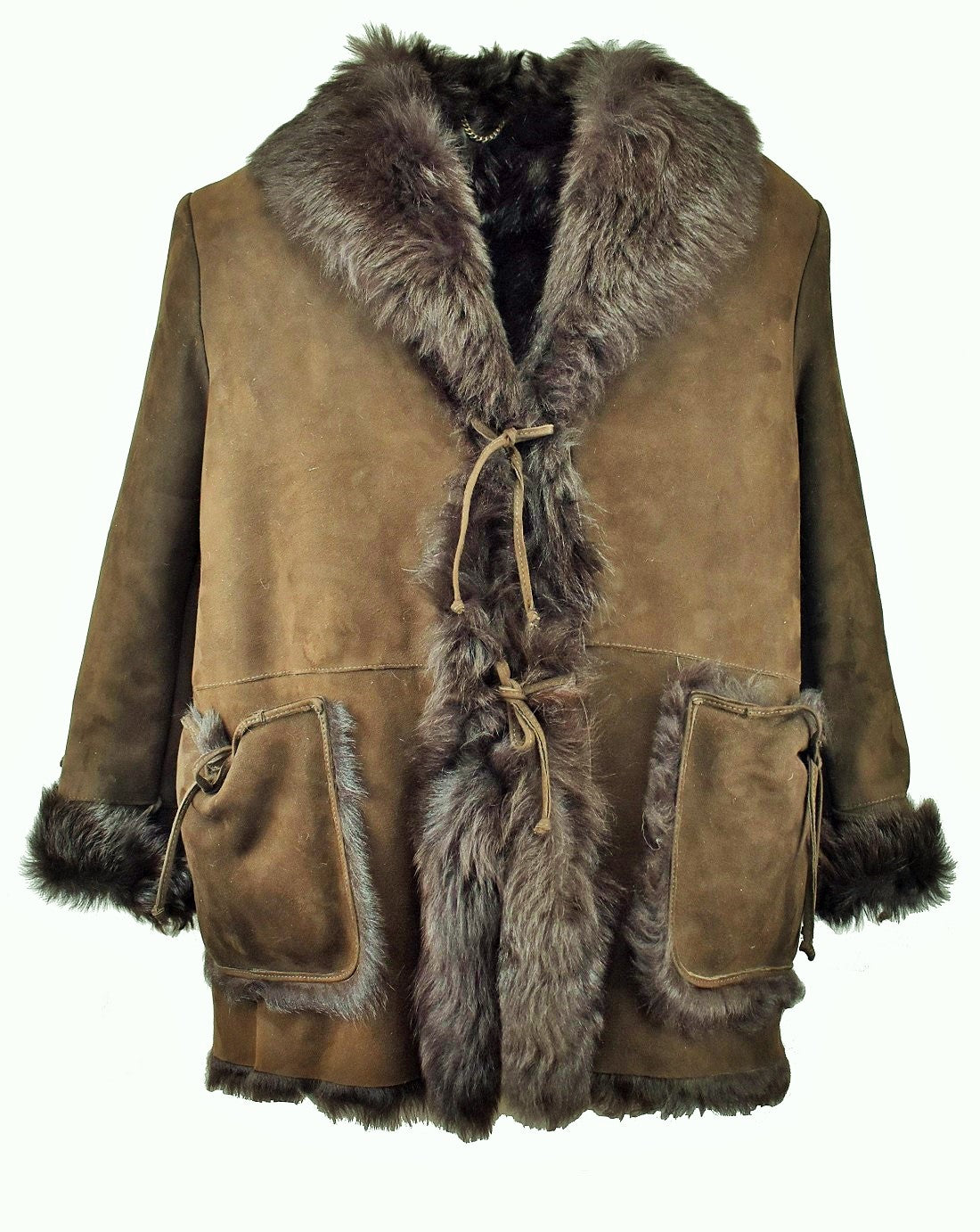 Giacca Donna in  Shearling Pelliccia a Pelo lungo Tg 46